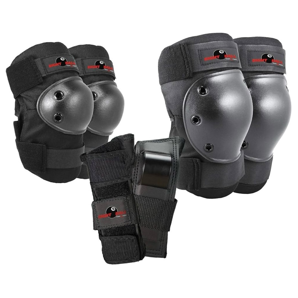 Eight Ball Multi-Sport Protective Gear 3-Pack Knee Elbow and Wrist Guards‎